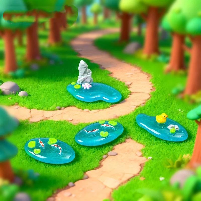 미니 레진 연못 장식품, 잉어, 오리, 연꽃 디자인,  - Bonsai Garden With Koi Pond 리뷰 및 가격
