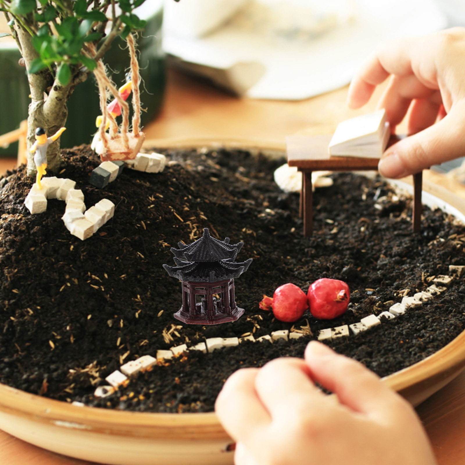 섬세한 플라스틱 정자 장식, 어항, 수족관, 분재, 젠 - Bonsai Garden Landscape Design 리뷰 및 가격